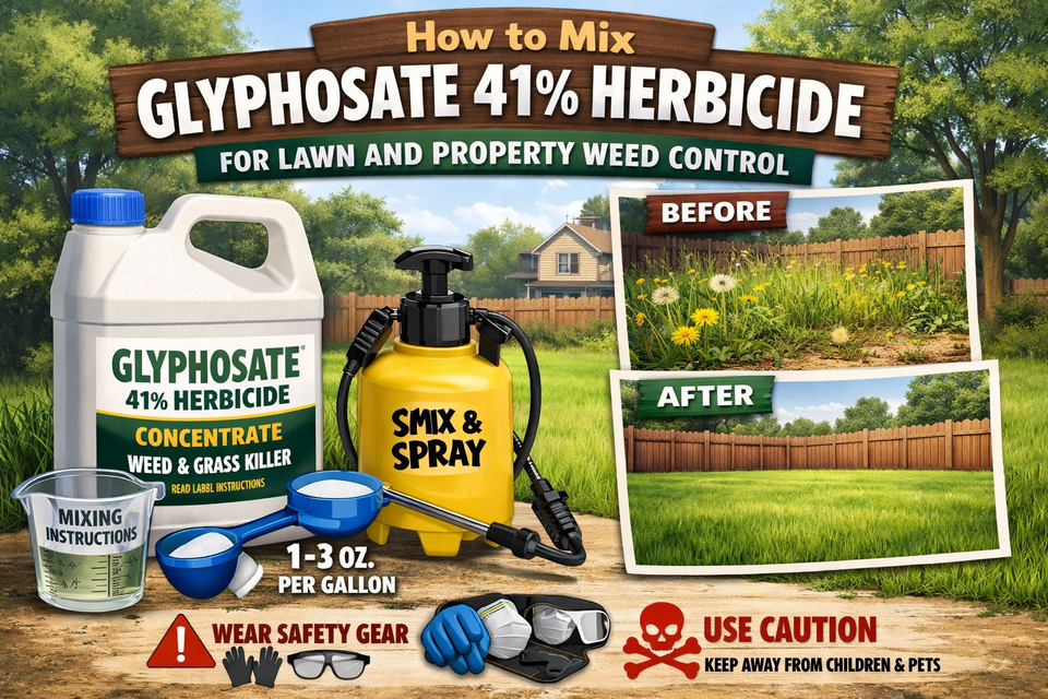 How to Mix Glyphosate 41% Herbicide for Lawn and Property Weed Control