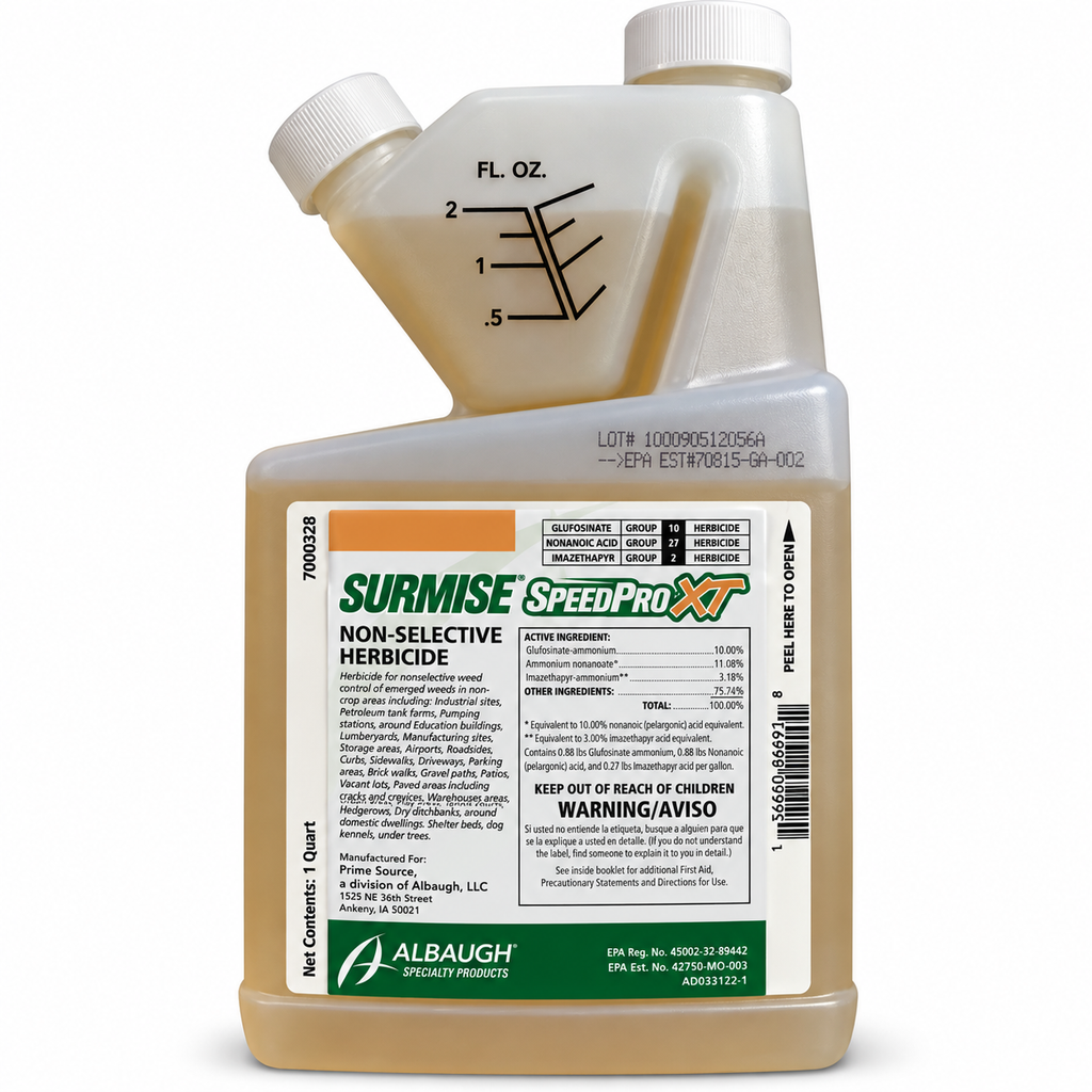Surmise SpeedPro XT non-selective herbicide in the 1-quart measuring bottle