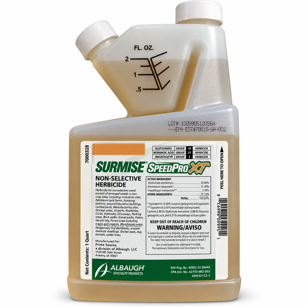 Surmise SpeedPro XT non-selective herbicide in the 1-quart measuring bottle