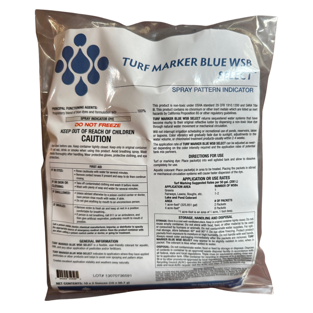 indicator dye for herbicide Turf Marker Blue WSB Select Spray Pattern Indicator and Pond Dye