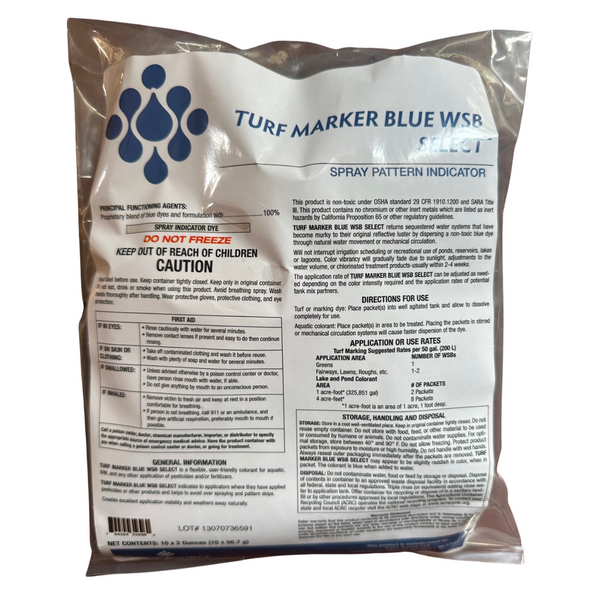 Turf Marker Blue WSB Select Spray Pattern Indicator and Pond Dye – A to Z  Lawn Supply